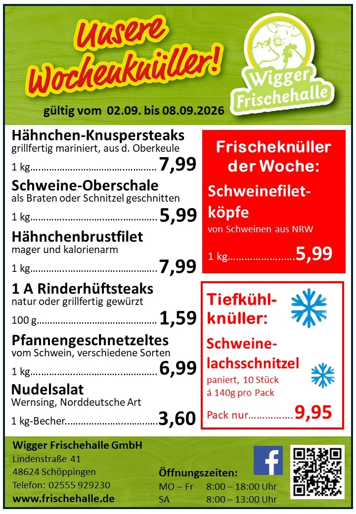 Aktuelle Wochenangebote der Wigger Frischehalle